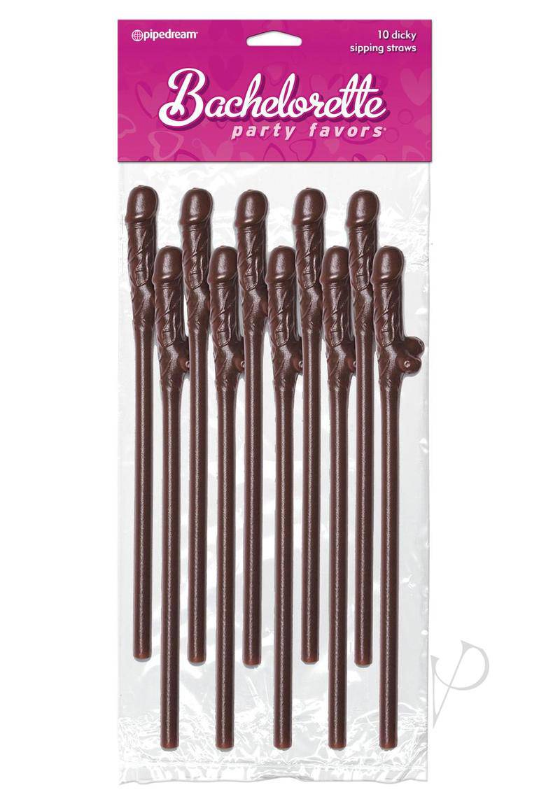 Bp Chocolate Dicky Sipping Straws 10pk - Chambre Rouge