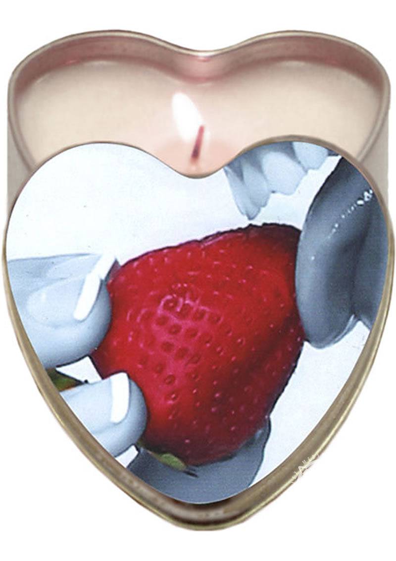 Edible Heart Candle Strawberry - Chambre Rouge