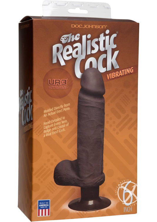 The Vibro Realistic Cock 6 Black - Chambre Rouge