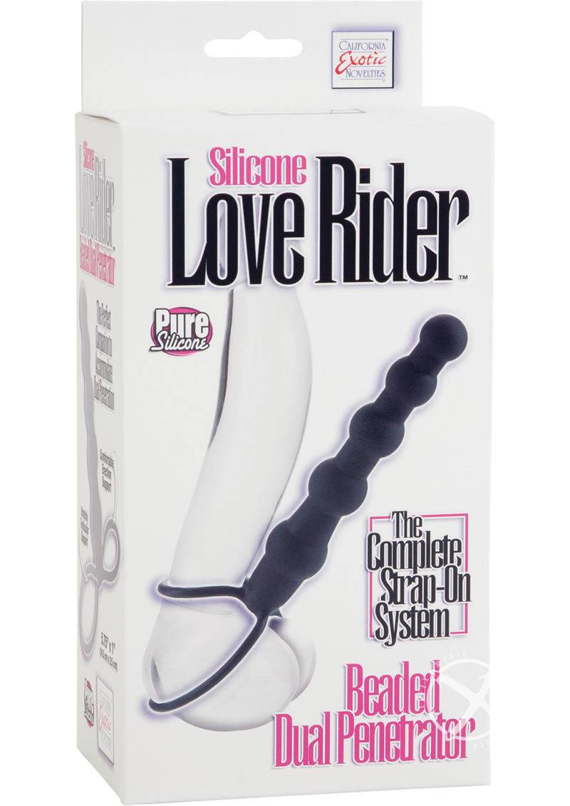 Love Ride Beaded Dual Penetrator Black - Chambre Rouge