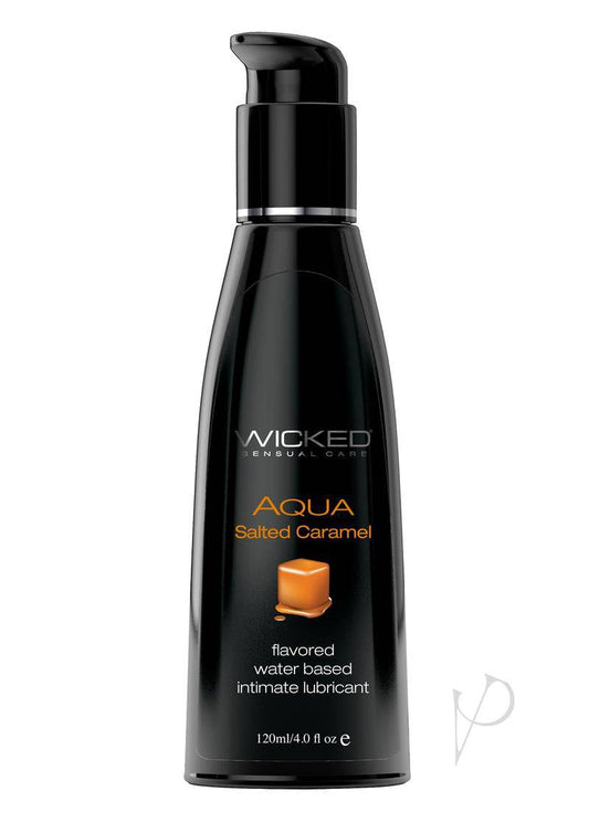 Wicked Aqua Water Based Flavored Lubricant Salted Caramel 4 oz