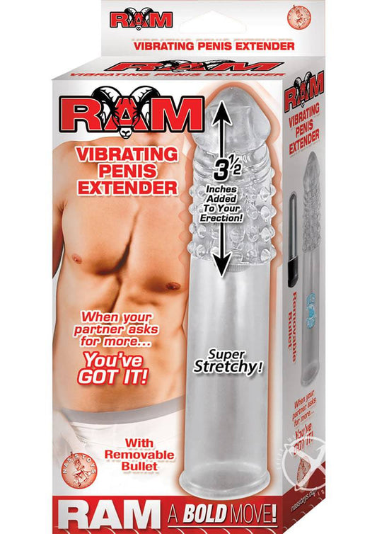 Ram Vibrating Penis Extender Clear - Chambre Rouge