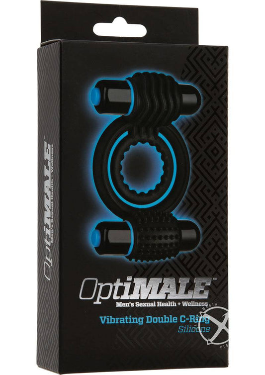 Optimale Vibrating Double C-ring Black - Chambre Rouge