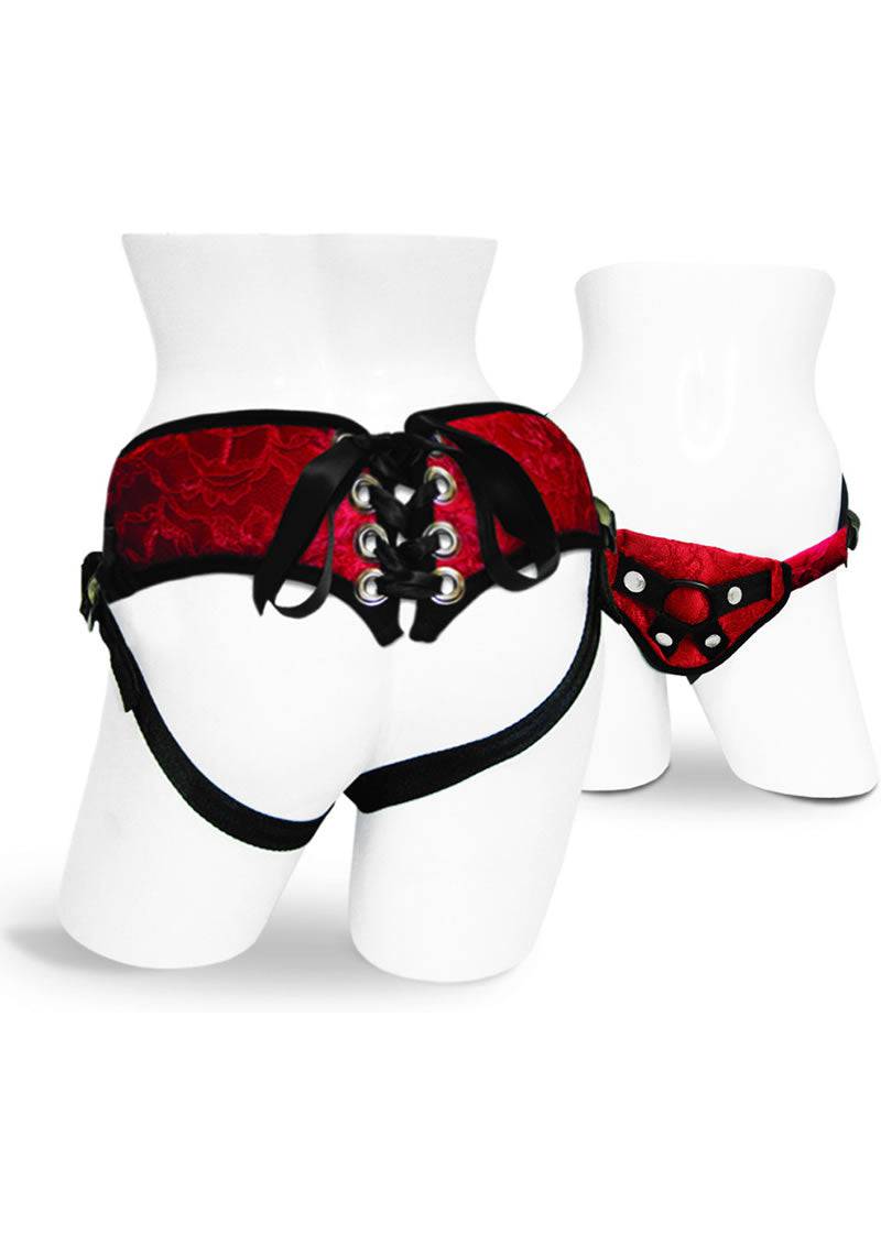 Red Lace Corsette Strap On - Chambre Rouge