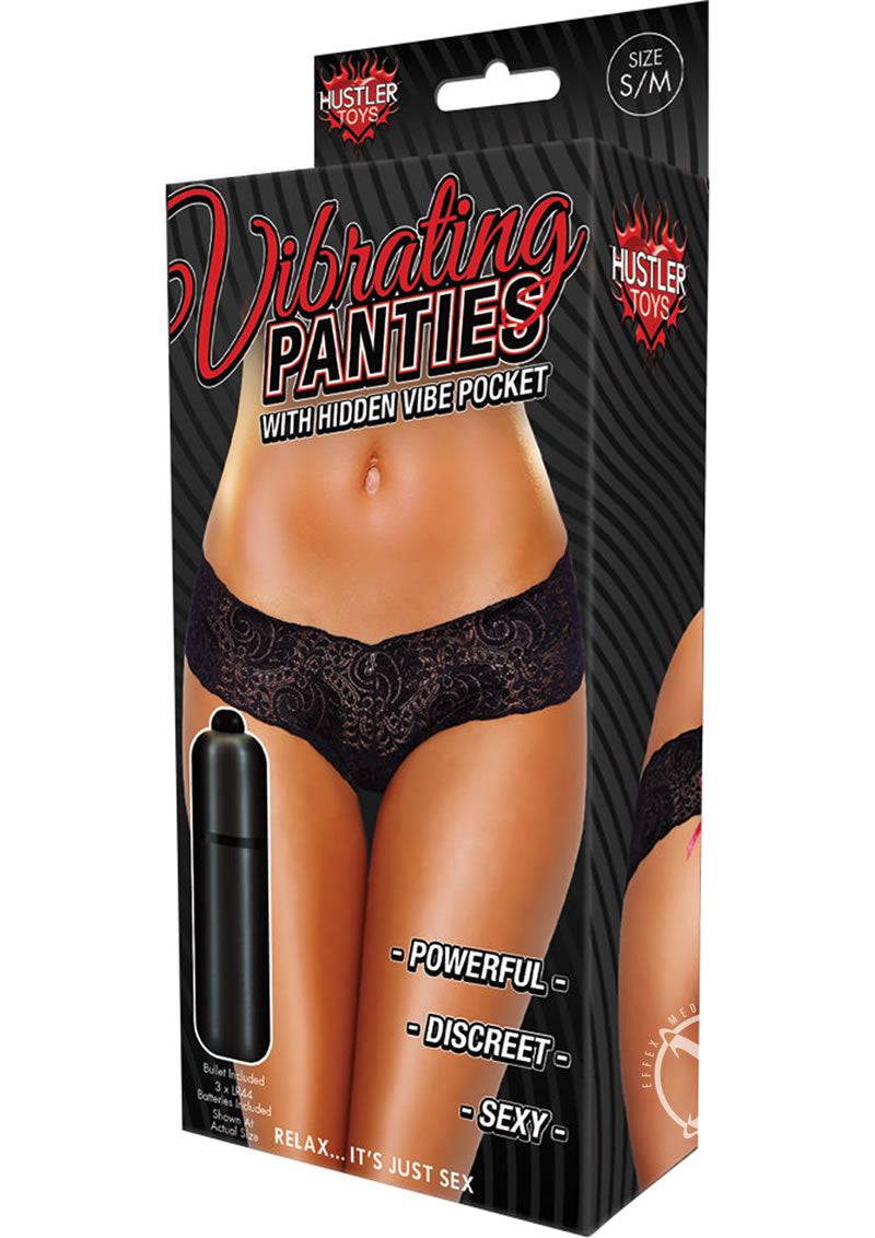 Lace Up Back Vibrating Panty Black S/m - Chambre Rouge