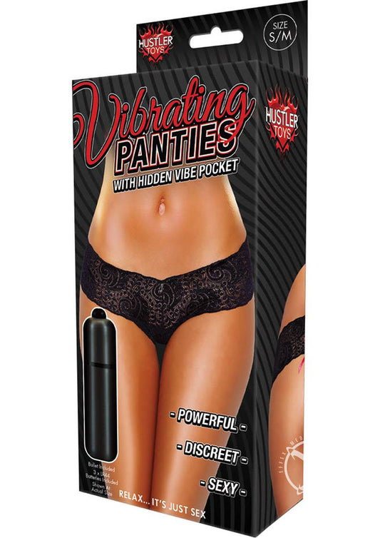 Lace Up Back Vibrating Panty Black M/l - Chambre Rouge