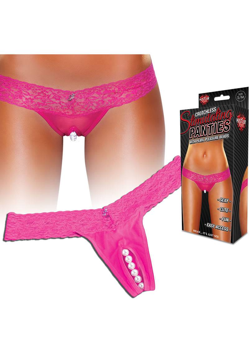 Clitoral Stim Thong W/beads Pink S/m - Chambre Rouge