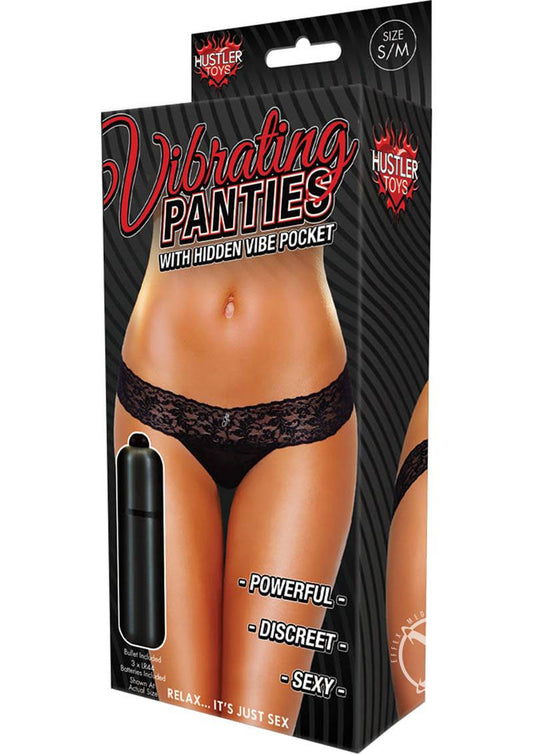 Vibrating Lace Thong Black M/l - Chambre Rouge