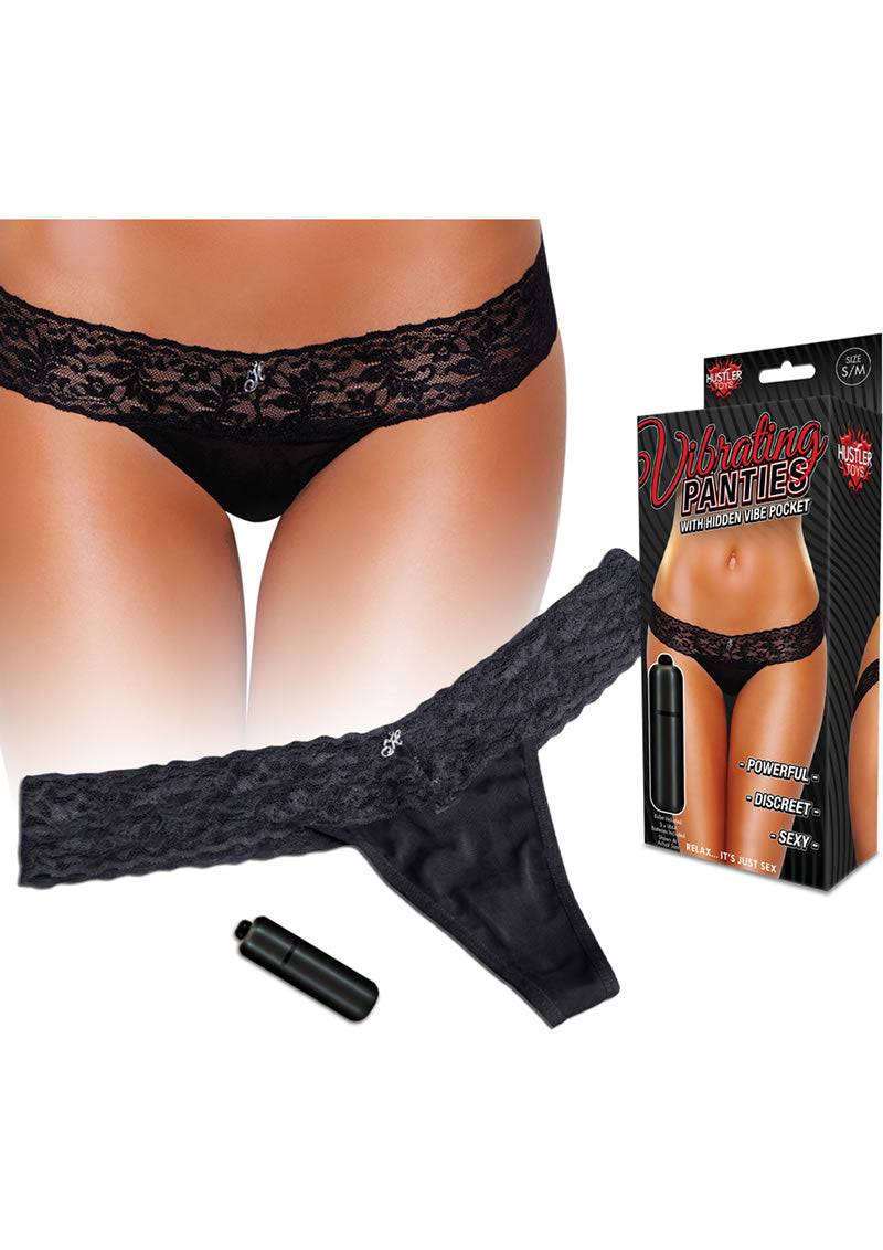 Vibrating Lace Thong Black M/l - Chambre Rouge