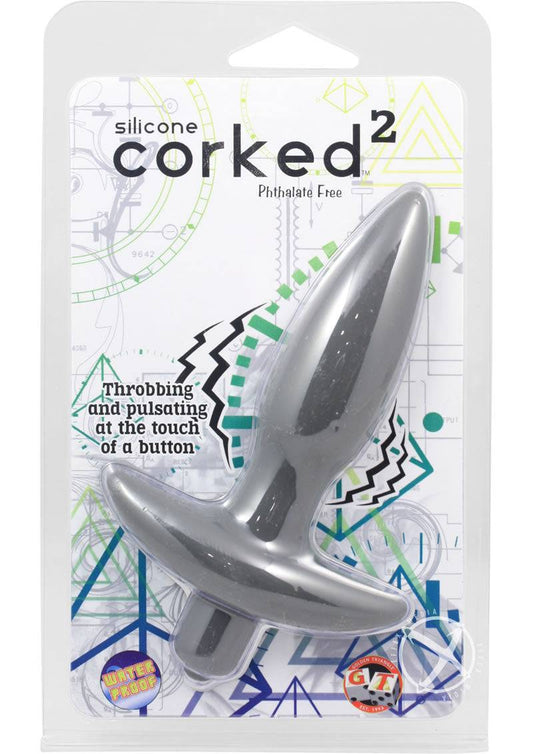 Corked 2 Silicone Anal Plug - Small - Charcoal