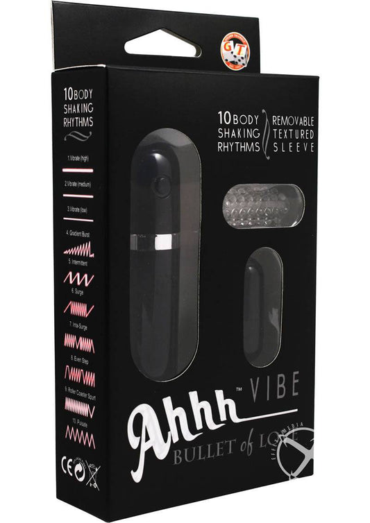 Ahh Vibrator Bullet Of Love with Remote Control - Black