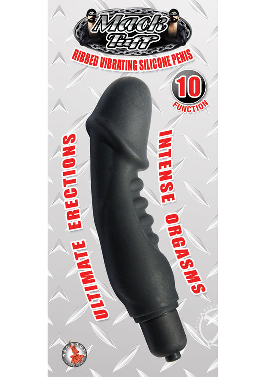 Mack Tuff Ribbed Vibrating Penis Black - Chambre Rouge