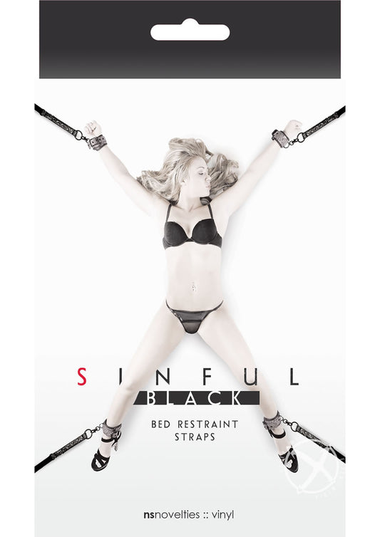 Sinful Bed Restraint Straps Black - Chambre Rouge