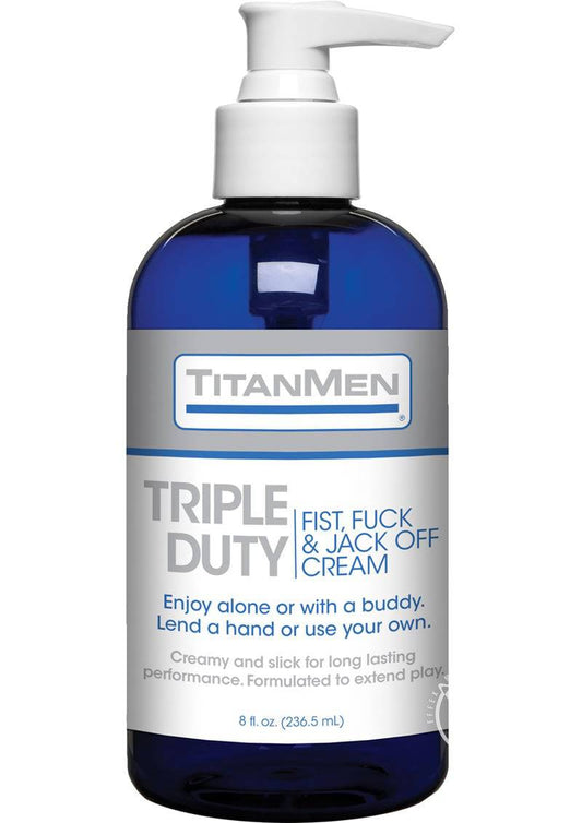 Titanmen Triple Duty Jack Off Cream 8oz - Chambre Rouge