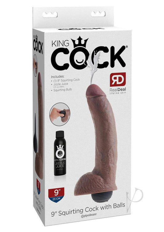 Kc 9 Squirtin Cock W/balls Brown - Chambre Rouge