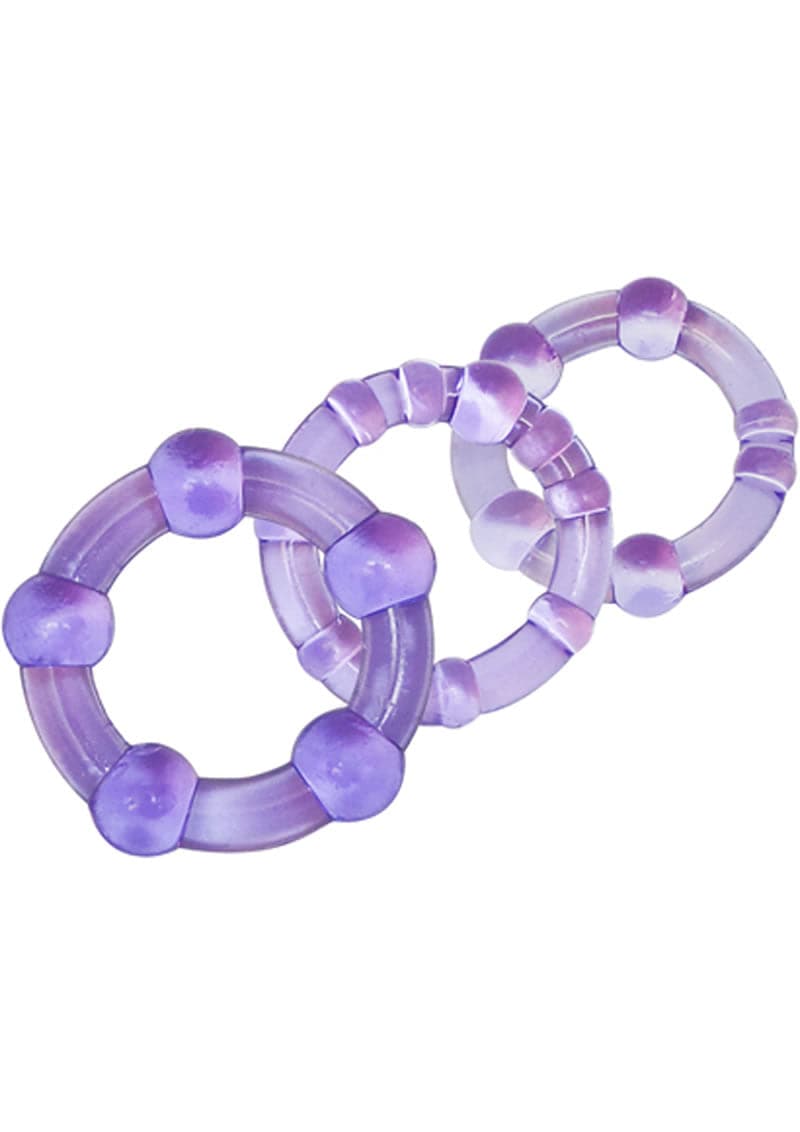 Stay Hard Beaded Cockrings Purple-1