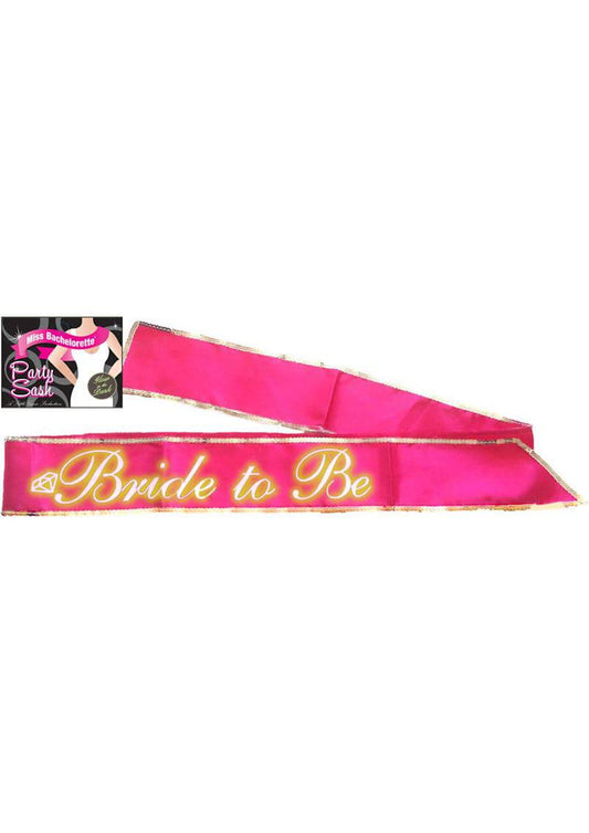 Bride To Be Gitd Sash Hot Pink - Chambre Rouge