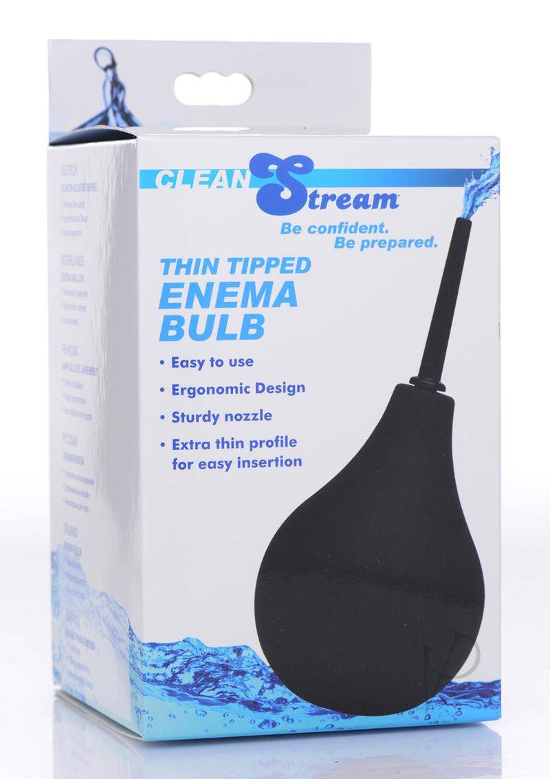 CleanStream Thin Tip Enema Bulb - Black