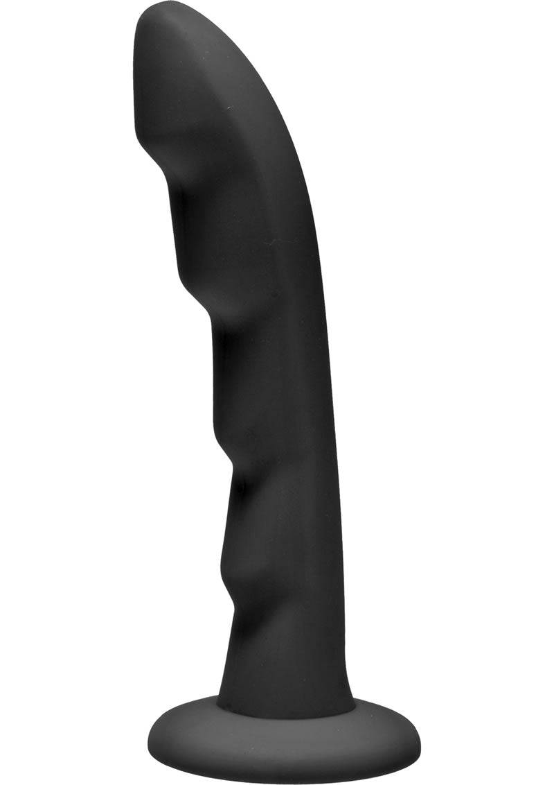 Strap U Ripples Silicone Dildo Black - Chambre Rouge