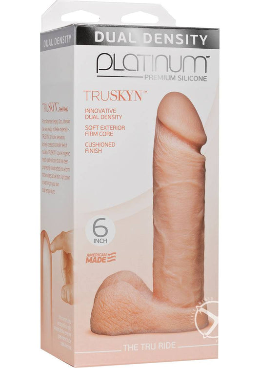 Platinum Premium Silicone The Tru Ride Dildo 6in - Vanilla