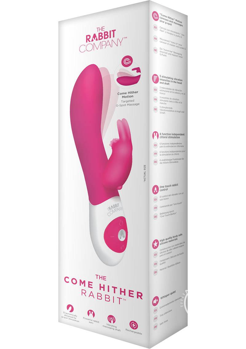 The Come Hither Rabbit Rechargeable Silicone G-Spot Vibrator - Pink