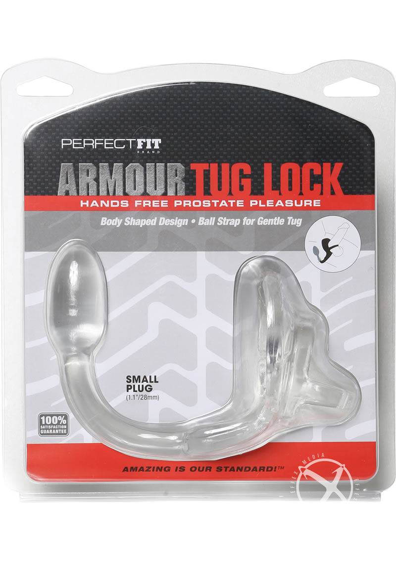 Perfect Fit Armour Tug Lock Prostate Plug Small - Clear