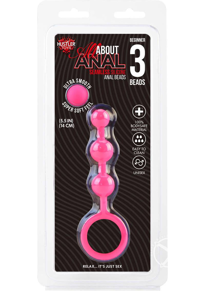 Hustler Silicone Anal Beads 3 Balls 5.5in - Pink