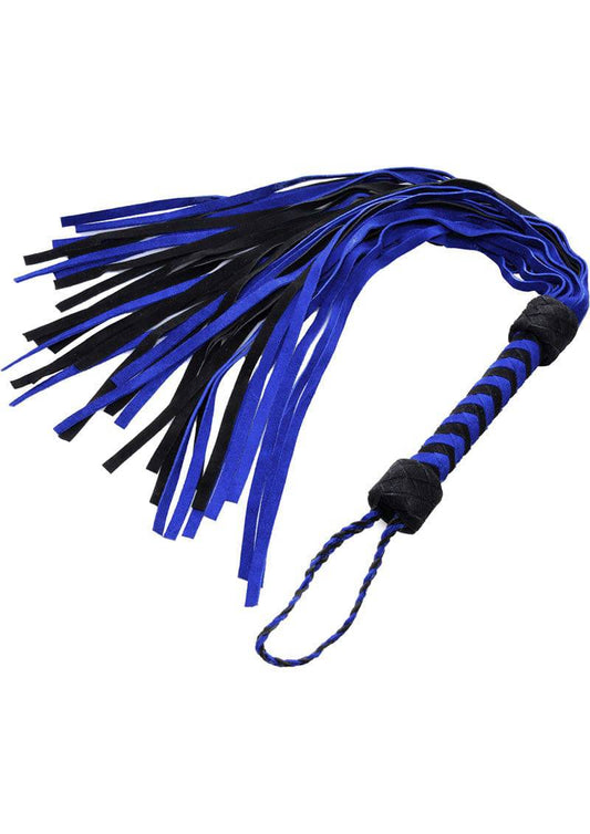 Strict Leather Black and Blue Suede Flogger - Black