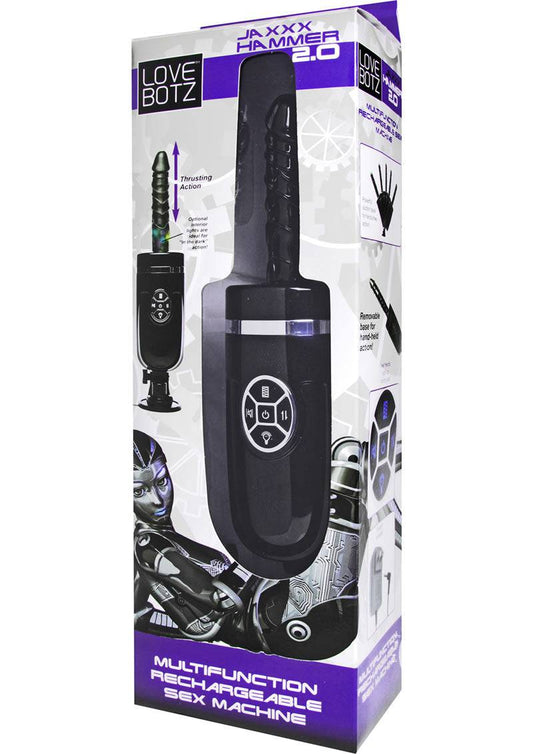 LoveBotz Jaxxx Hammer 2.0 Multifunction Rechargeable Sex Machine - Black