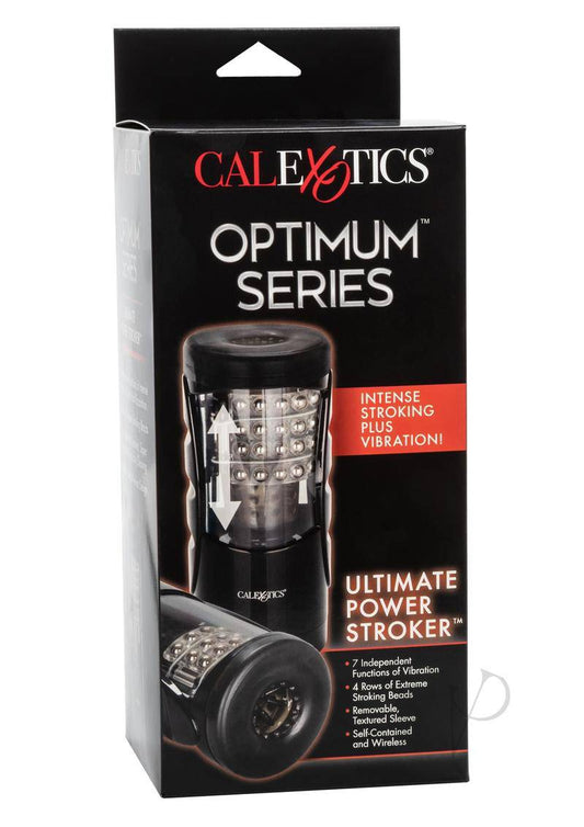 Optimum Power Ultimate Power Stroker Beaded Vibrating Masturbator - Black