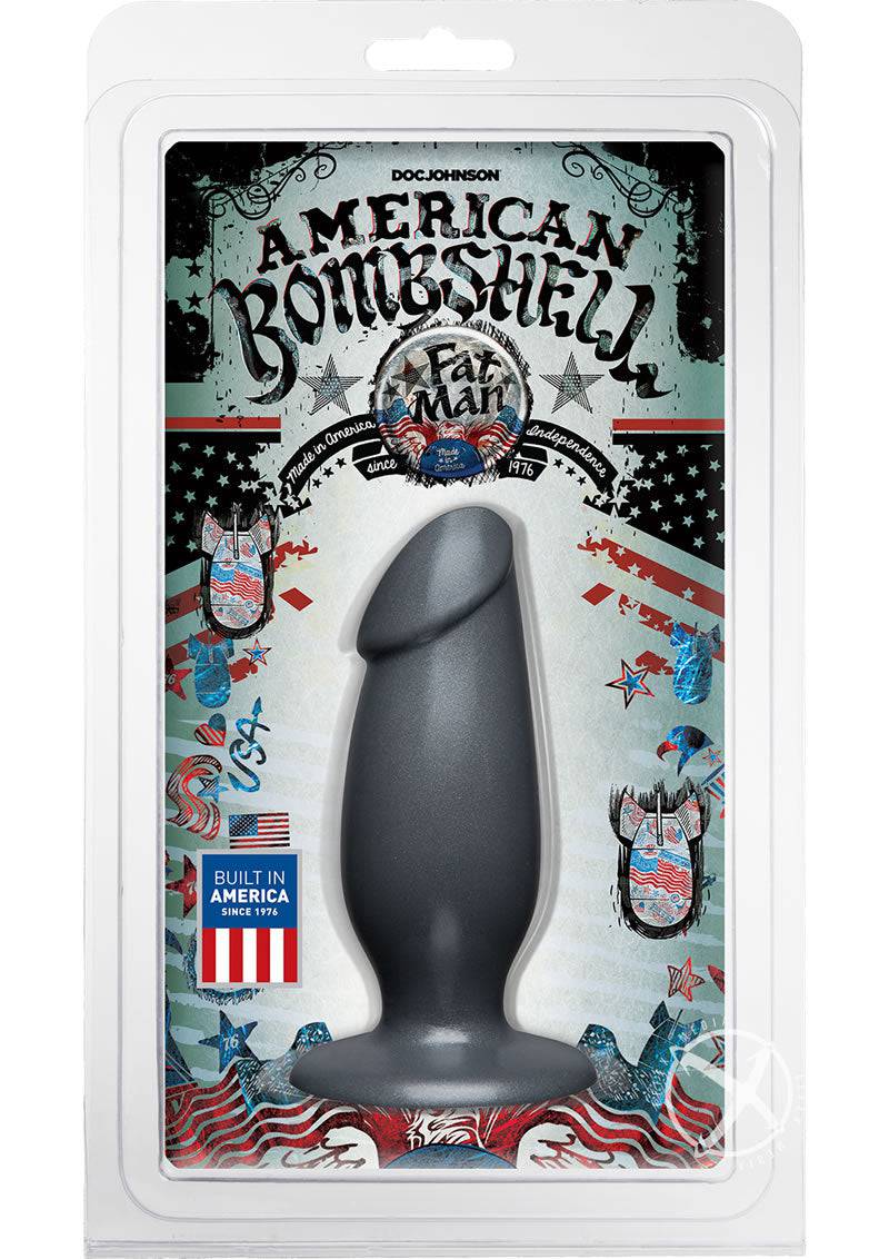 American Bombshell Fat Man Dildo 7in - Gun Metal