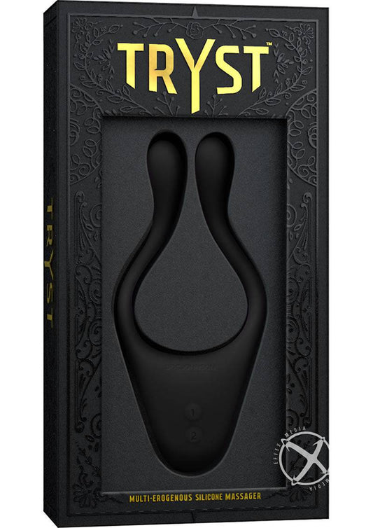 Tryst Rechargeable Multi Erogenous Zone Silicone Massager Waterproof Black