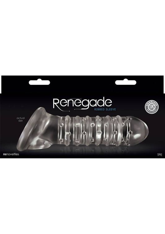 Renegade Ribbed Sleeve Penis Extender - Clear