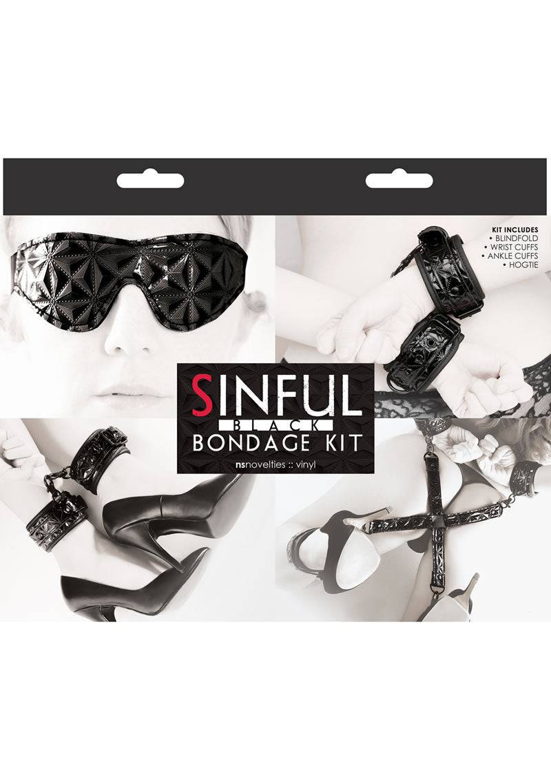 Sinful Bondage Vinyl Kit (Set of 4) - Black