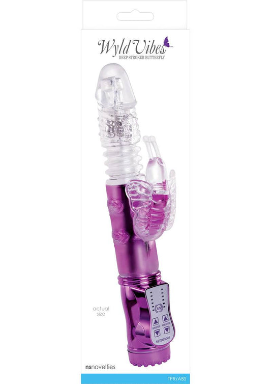 Wyld Vibes Deep Stroker Butterfly Rabbit Vibrator - Gold