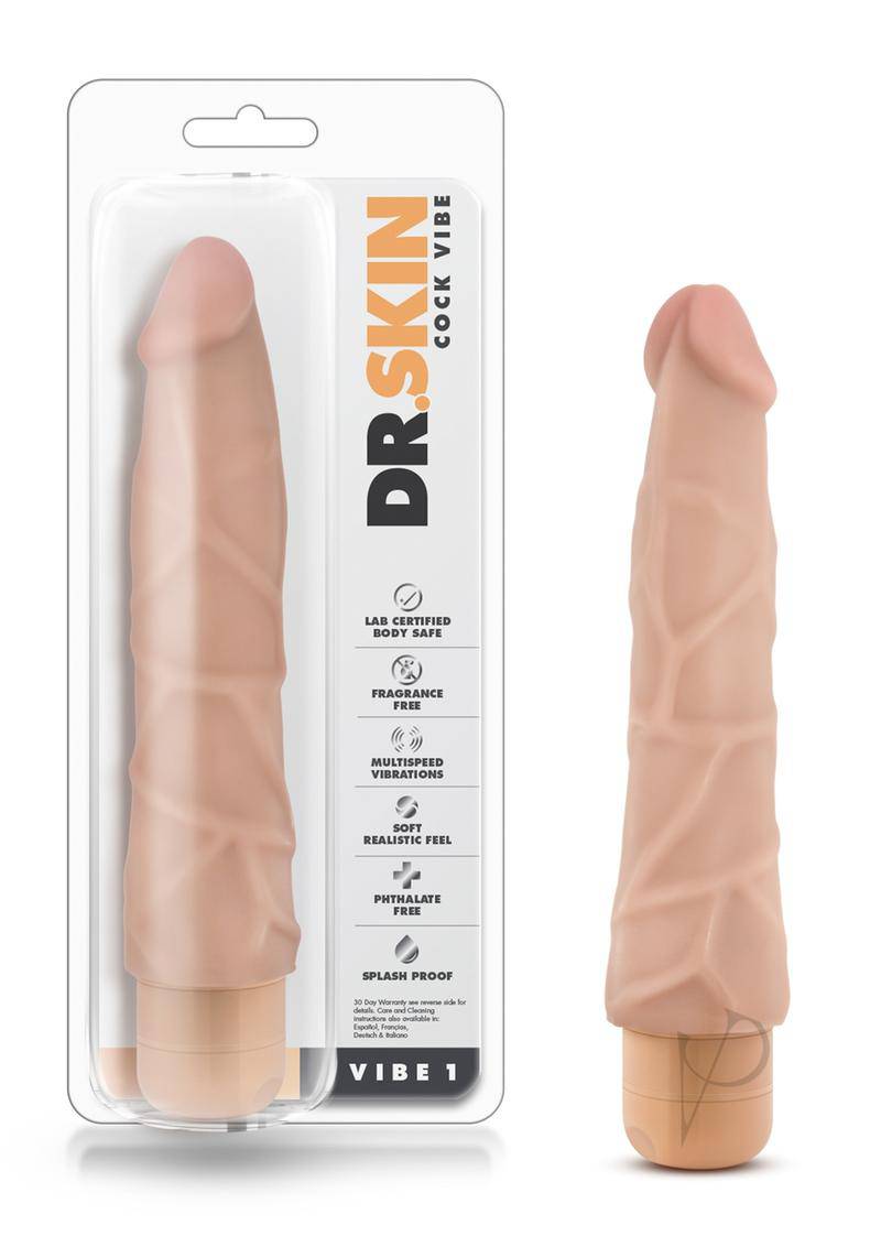 Dr. Skin Cock Vibe 1 Vibrating Dildo 9in - Vanilla