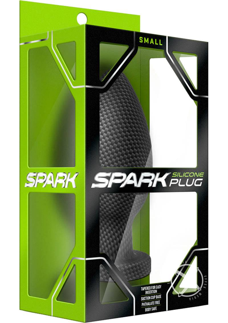 Spark Silicone Butt Plug - Small - Carbon Fiber