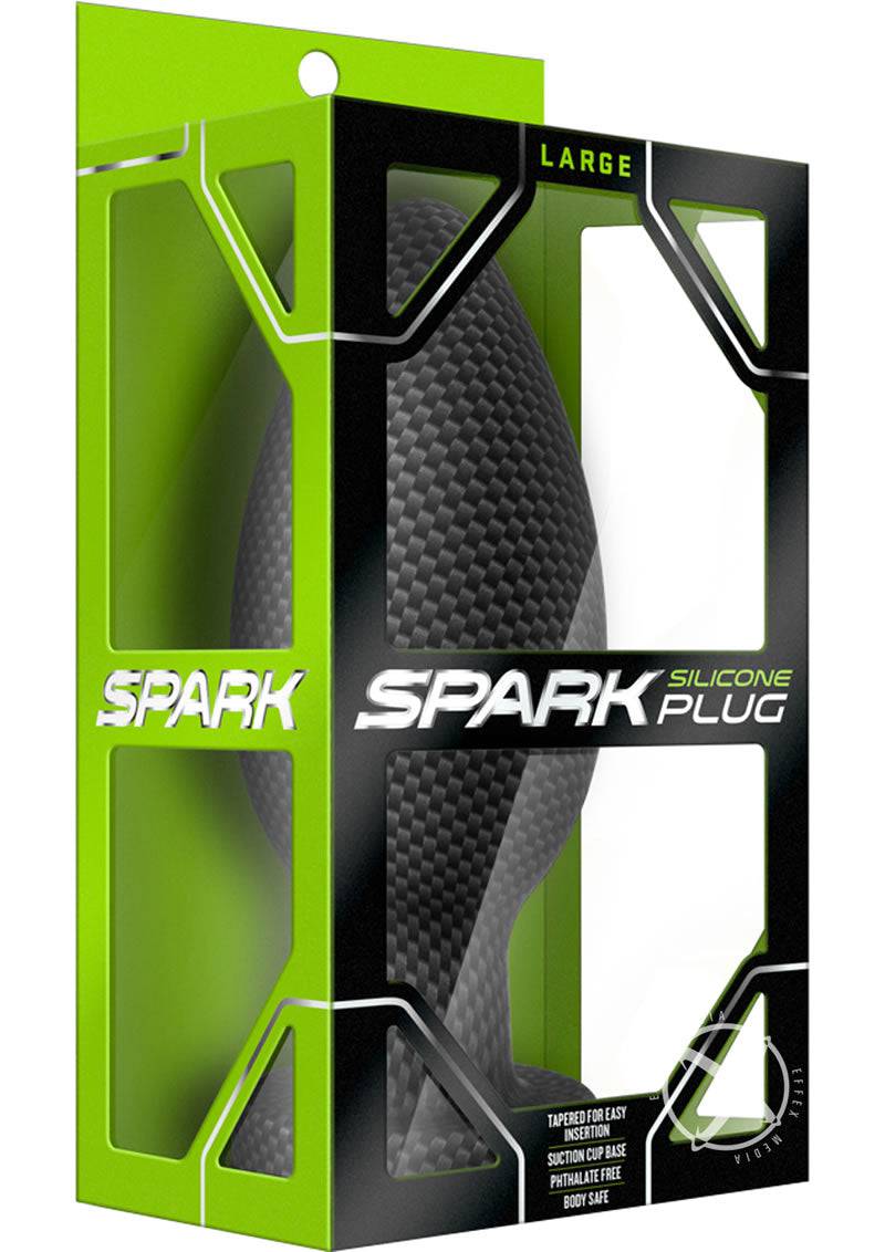 Spark Silicone Butt Plug - Large - Carbon Fiber