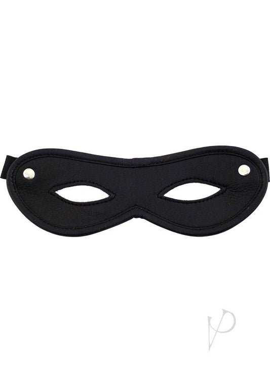 Rouge Open Eye Mask Leather Or Suede - Black