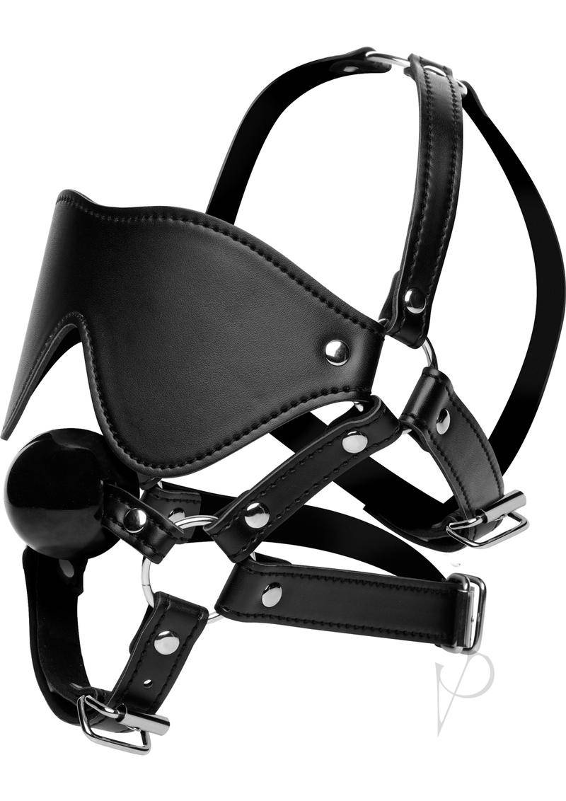 Strict Eye Mask Harness W/ball Gag - Chambre Rouge