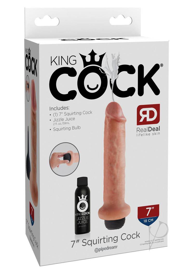 King Cock Squirting Dildo 7in - Vanilla