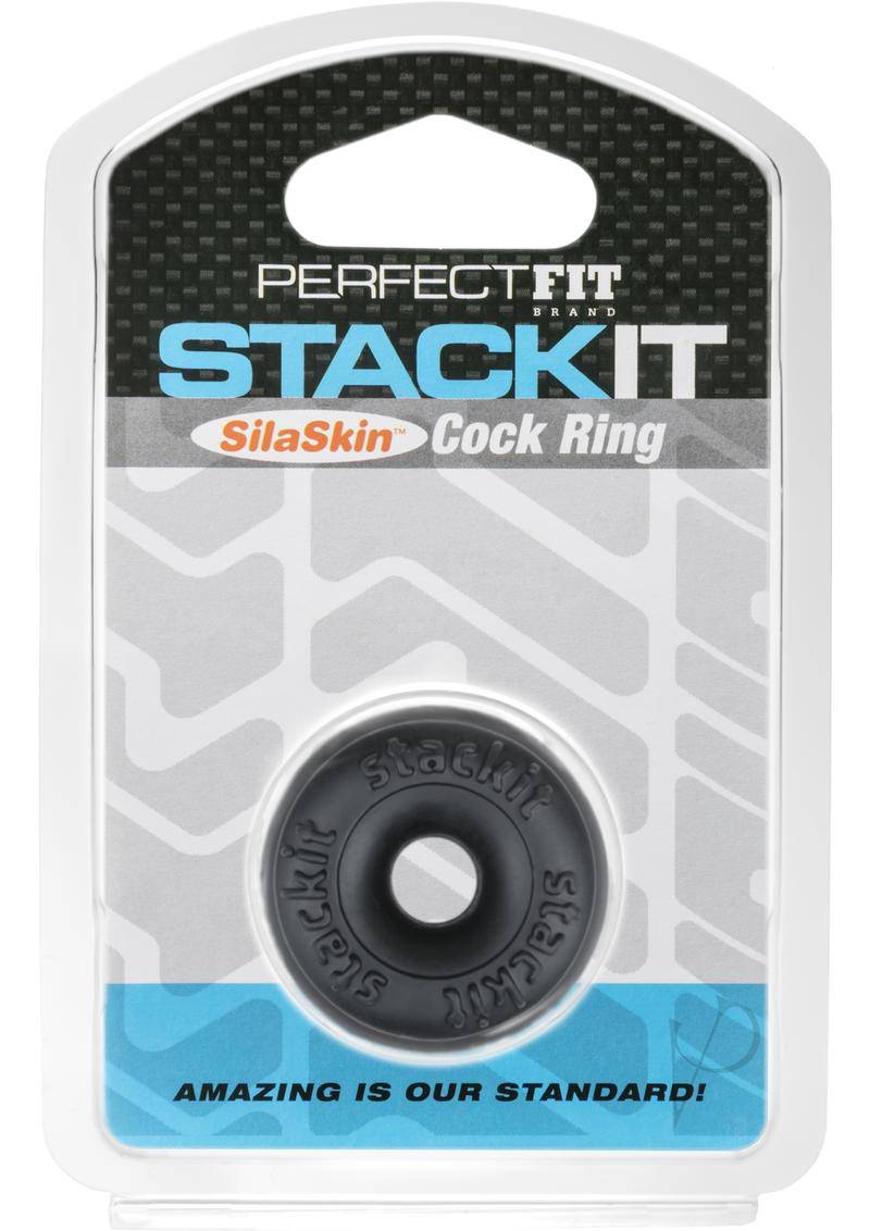 Perfect Fit Stackit SilaSkin Cock Ring - Black