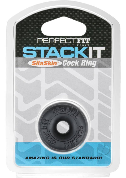 Perfect Fit Stackit SilaSkin Cock Ring - Black