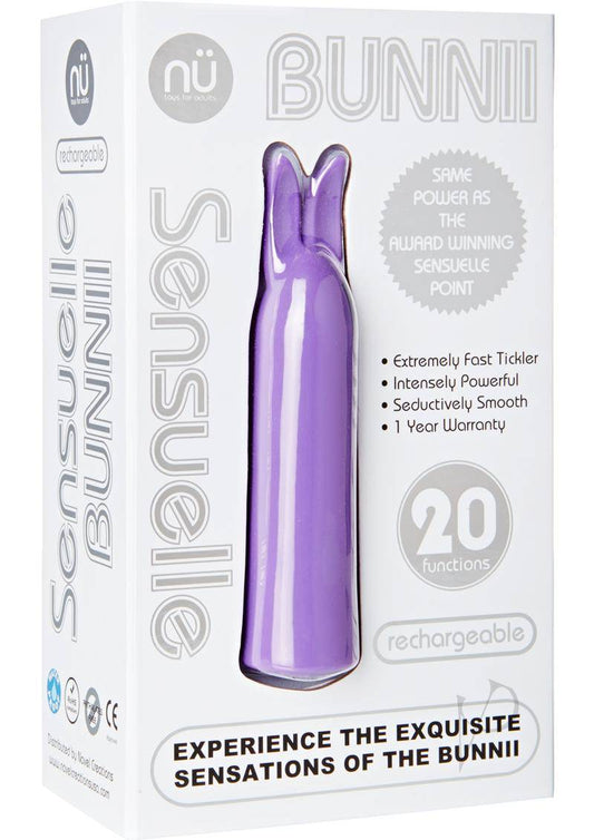 Nu Sensuelle Bunnii Rechargeable Silicone Vibrator - Purple