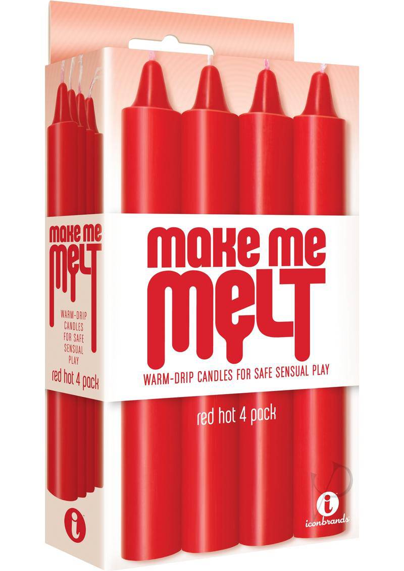 The 9`s - Make Me Melt Warm-Drip Candles 4 Pack - Red Hot