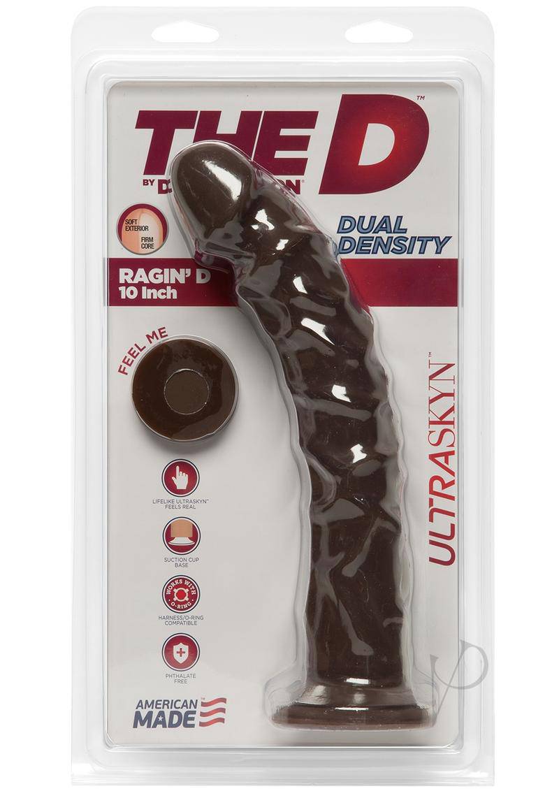 The D Ragin D Ultraskyn Dildo 10in - Chocolate