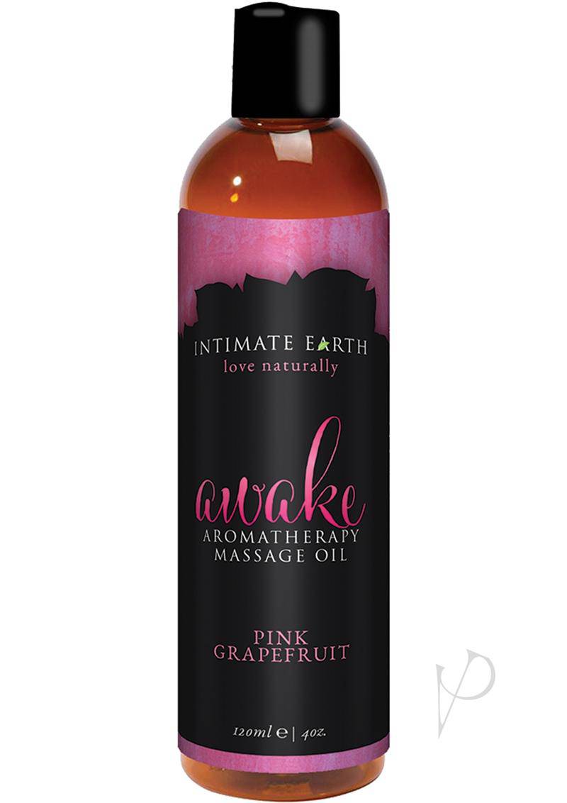 Intimate Earth Awake Aromatherapy Massage Oil Pink Grapefruit 4oz