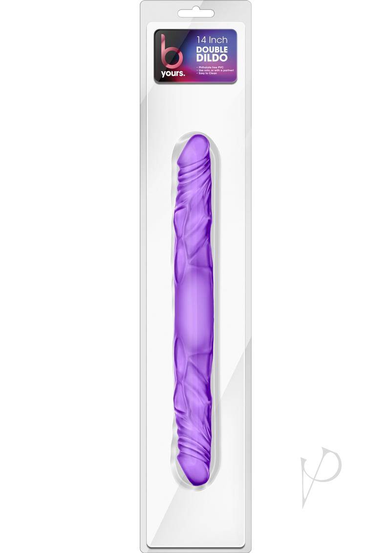 B Yours Double Dildo 14in - Purple