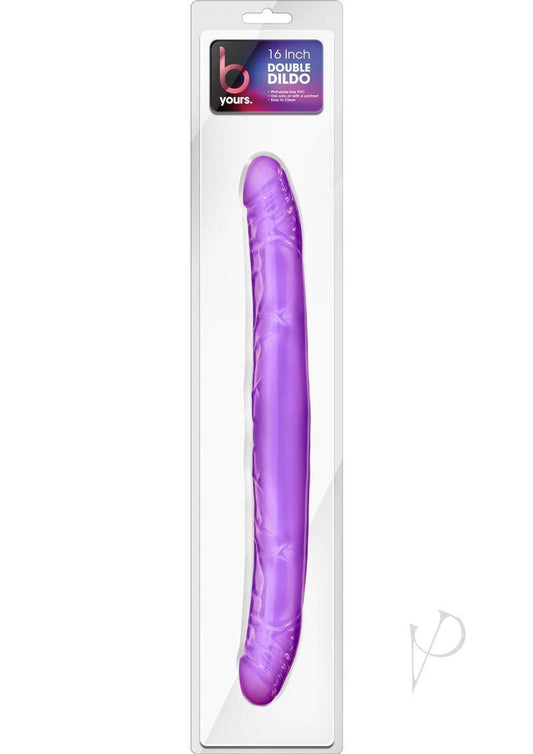 B Yours Double Dildo 16in - Purple