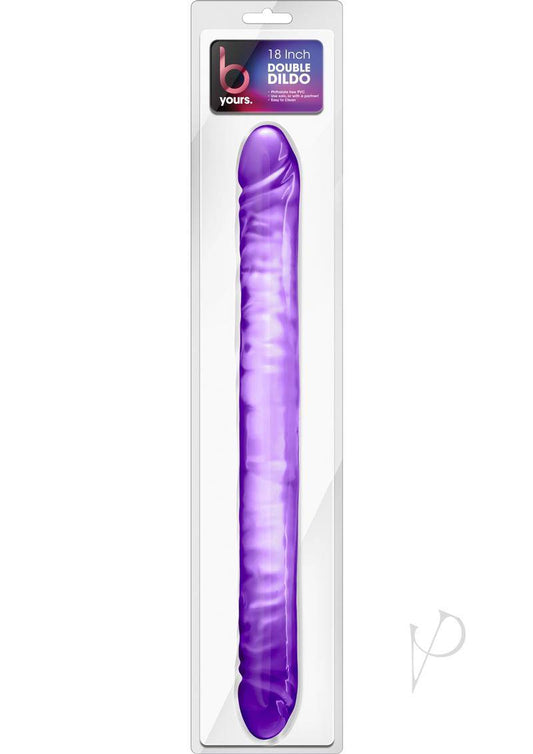 B Yours Double Dildo 18in - Purple